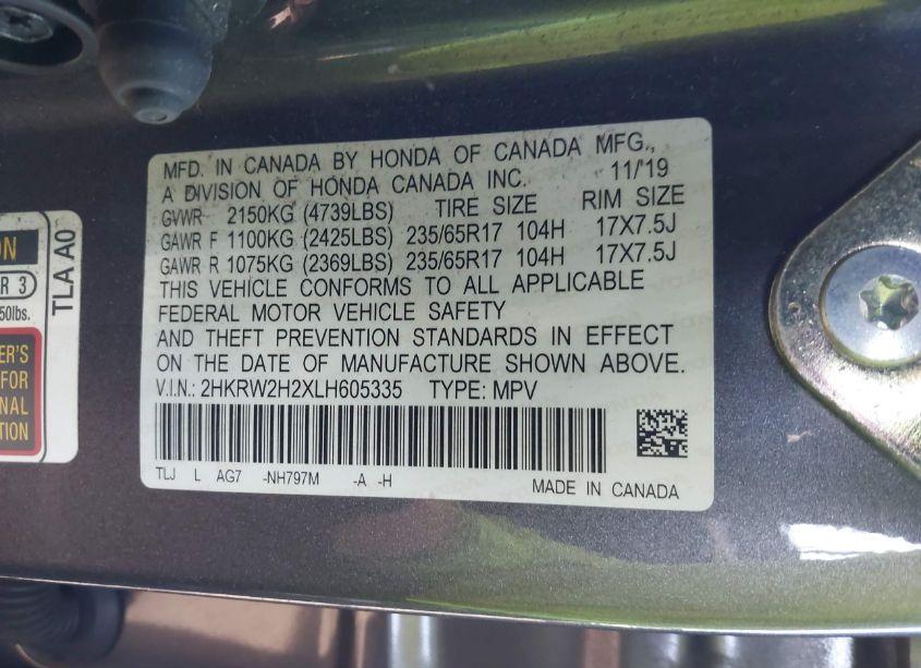 Photo 9 of 2020 Honda Cr-v AWD LX (VIN 2HKRW2H2XLH605335)