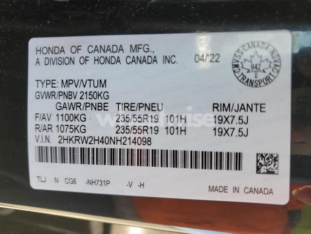 Photo 6 of 2022 HONDA CR-V SPORT (VIN 2HKRW2H40NH214098)