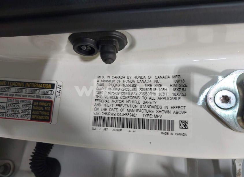 Photo 9 of 2018 Honda Cr-v EX (VIN 2HKRW2H51JH682487)