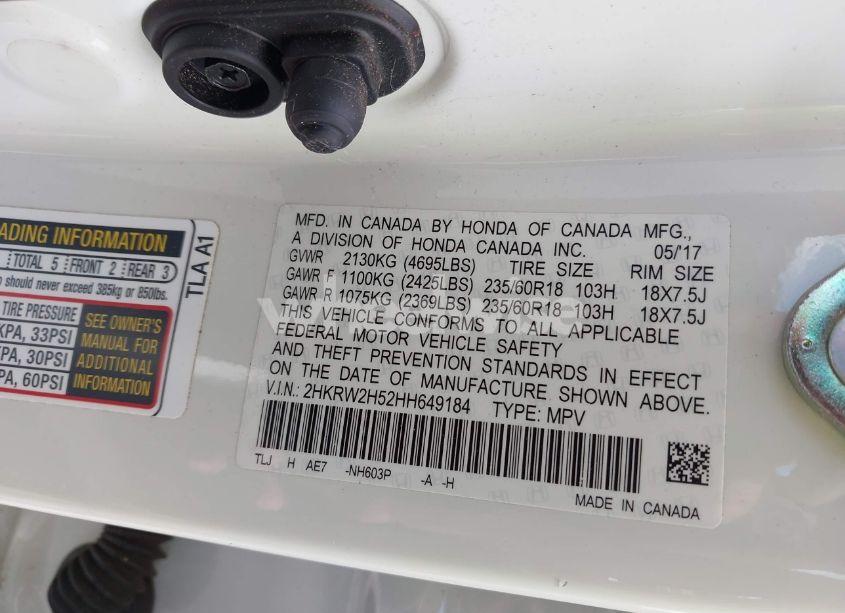 Photo 9 of 2017 Honda Cr-v EX (VIN 2HKRW2H52HH649184)