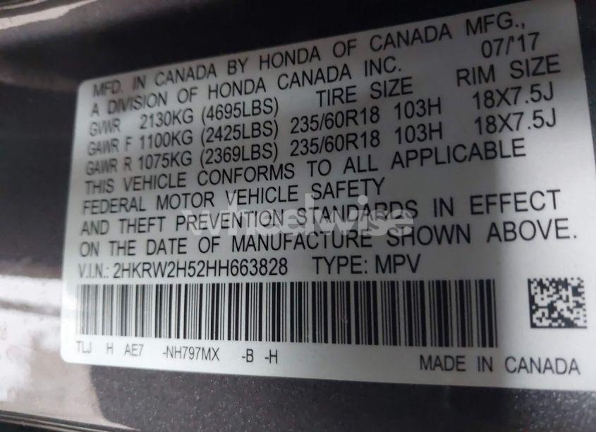 Photo 9 of 2017 Honda Cr-v EX (VIN 2HKRW2H52HH663828)