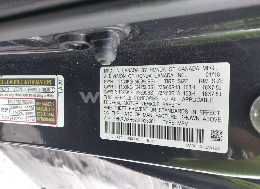 Photo 9 of 2018 Honda Cr-v EX (VIN 2HKRW2H52JH623061)