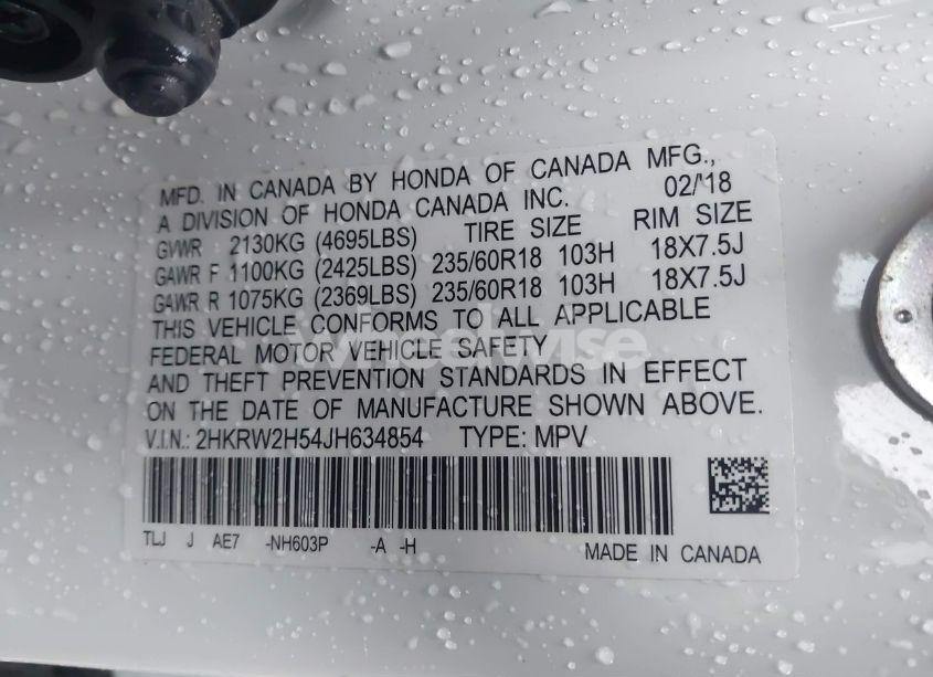 Photo 9 of 2018 Honda Cr-v EX (VIN 2HKRW2H54JH634854)