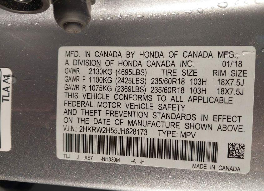 Photo 9 of 2018 Honda Cr-v EX (VIN 2HKRW2H55JH628173)