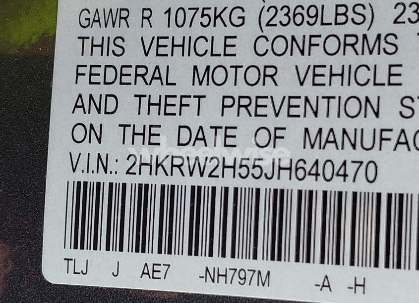 Photo 9 of 2018 Honda Cr-v EX (VIN 2HKRW2H55JH640470)