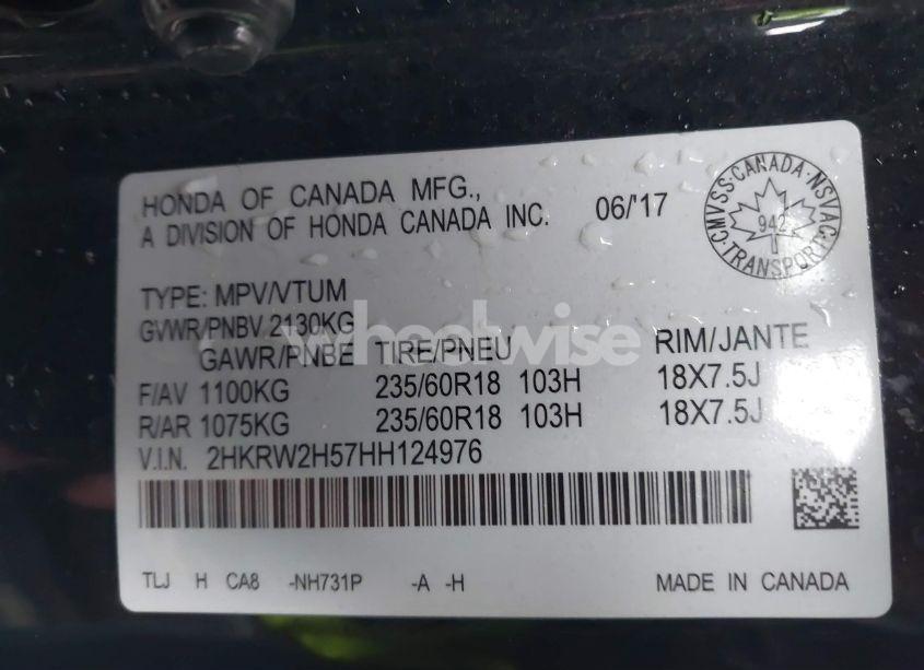 Photo 9 of 2017 Honda Cr-v EX (VIN 2HKRW2H57HH124976)