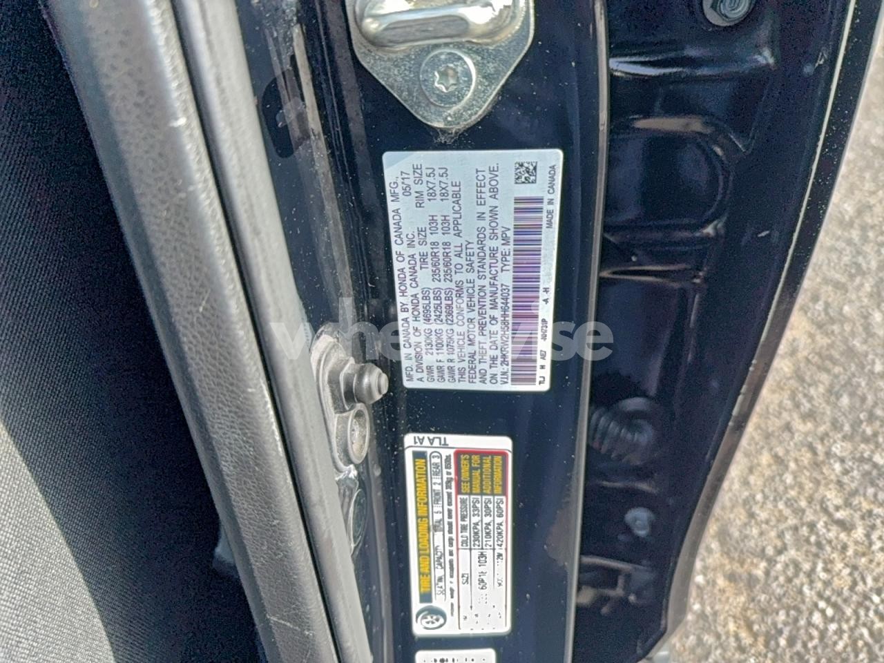 Photo 10 of 2017 HONDA CR-V EX (VIN 2HKRW2H58HH644037)