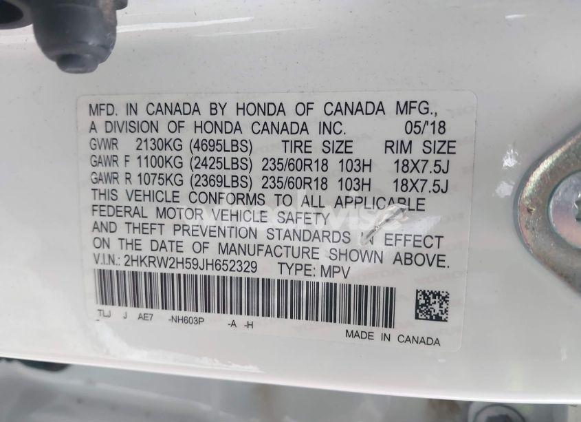 Photo 9 of 2018 Honda Cr-v EX (VIN 2HKRW2H59JH652329)