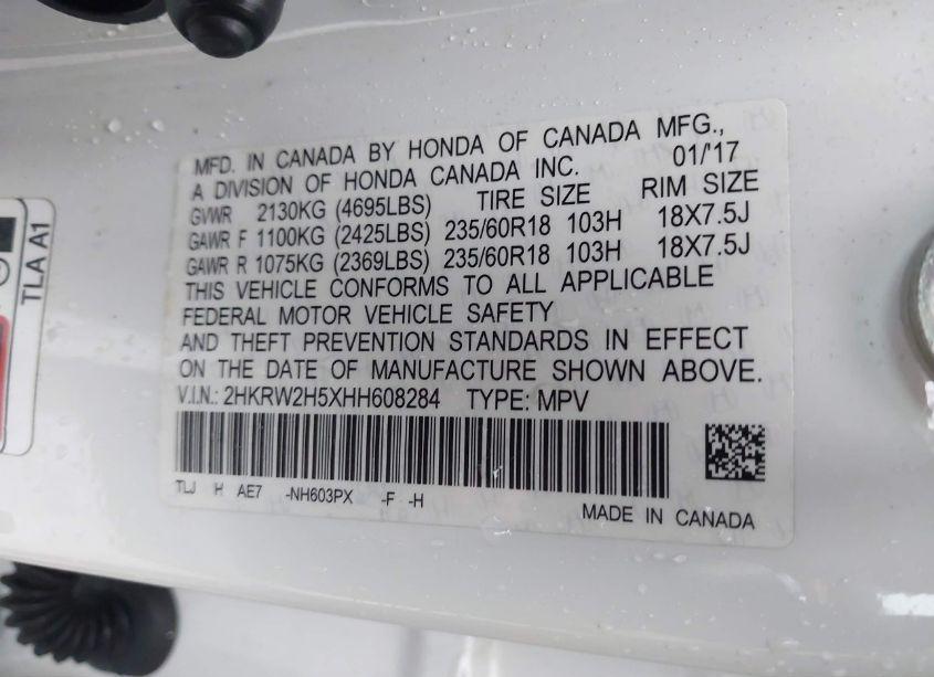 Photo 9 of 2017 Honda Cr-v EX (VIN 2HKRW2H5XHH608284)