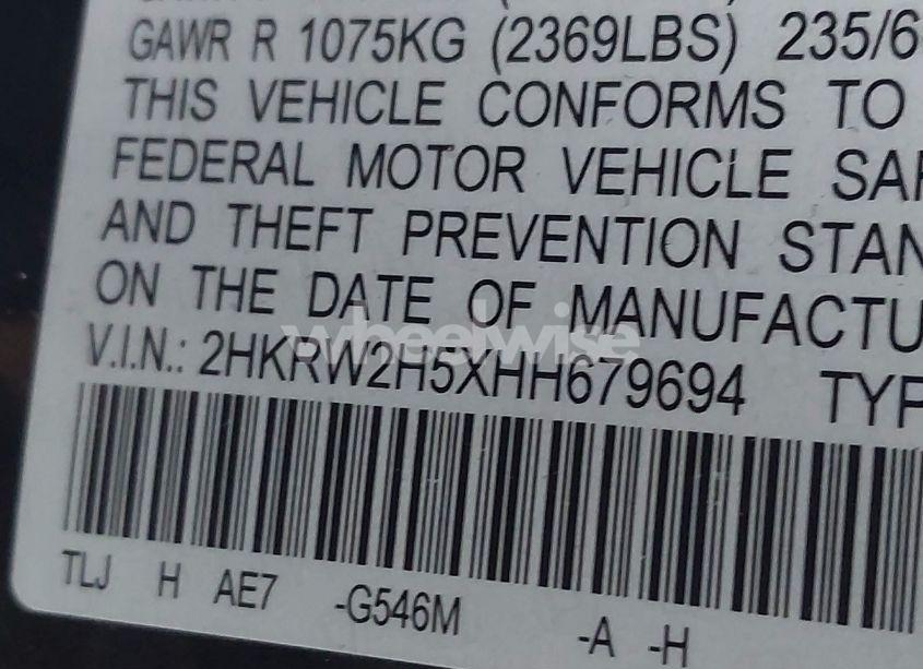 Photo 9 of 2017 Honda Cr-v EX (VIN 2HKRW2H5XHH679694)