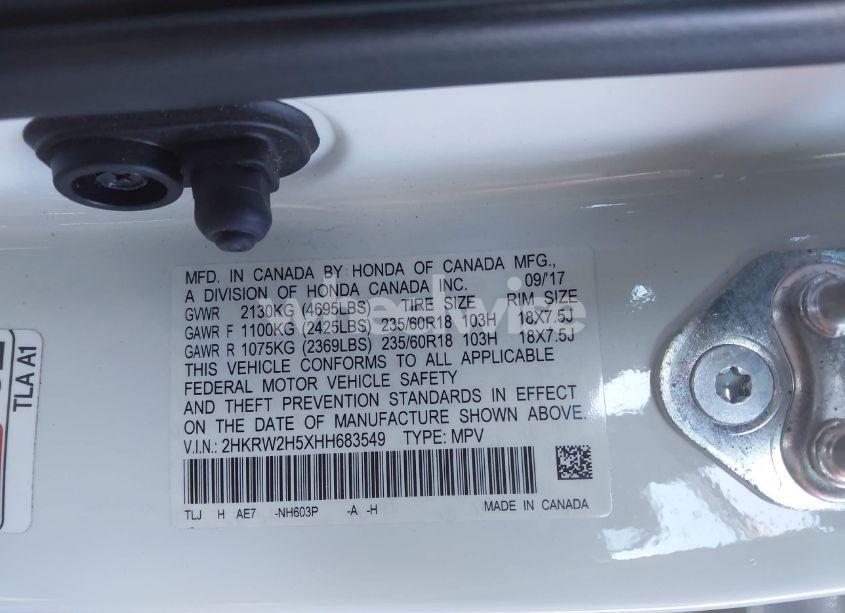 Photo 9 of 2017 Honda Cr-v EX (VIN 2HKRW2H5XHH683549)