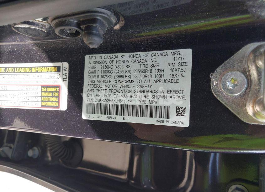 Photo 9 of 2018 Honda Cr-v EX (VIN 2HKRW2H5XJH611319)