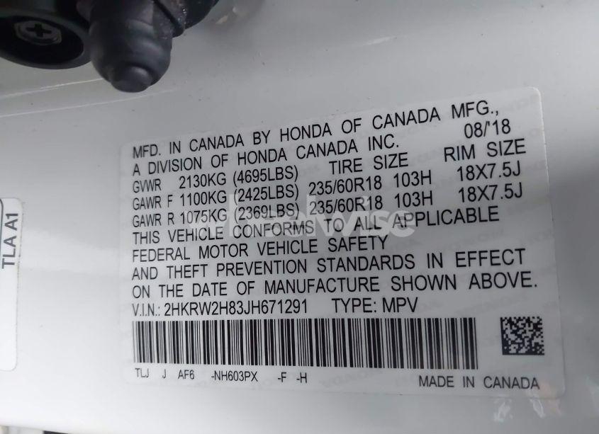 Photo 9 of 2018 Honda Cr-v EX-L/EX-L NAVI (VIN 2HKRW2H83JH671291)