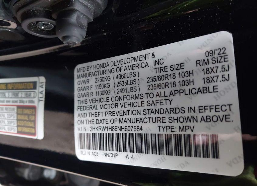 Photo 17 of 2020 Honda Cr-v AWD EX-L (VIN 2HKRW2H84LH640876)