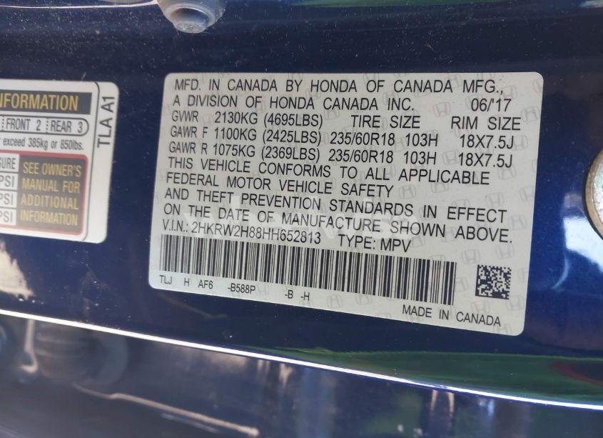 Photo 9 of 2017 Honda Cr-v EX-L/EX-L NAVI (VIN 2HKRW2H88HH652813)