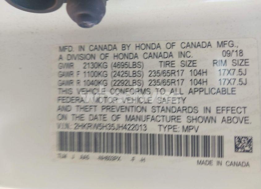 Photo 9 of 2018 Honda Cr-v LX (VIN 2HKRW5H35JH422013)