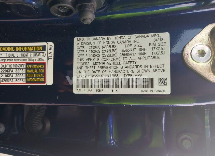 Photo 9 of 2018 Honda Cr-v LX (VIN 2HKRW5H37JH412065)