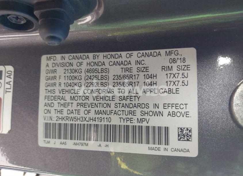 Photo 9 of 2018 Honda Cr-v LX (VIN 2HKRW5H3XJH419110)