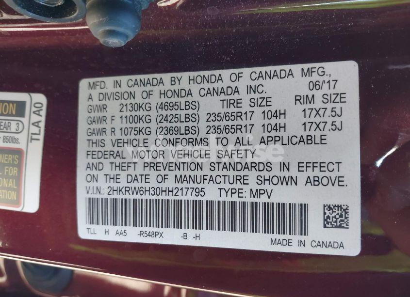 Photo 9 of 2017 Honda Cr-v LX (VIN 2HKRW6H30HH217795)