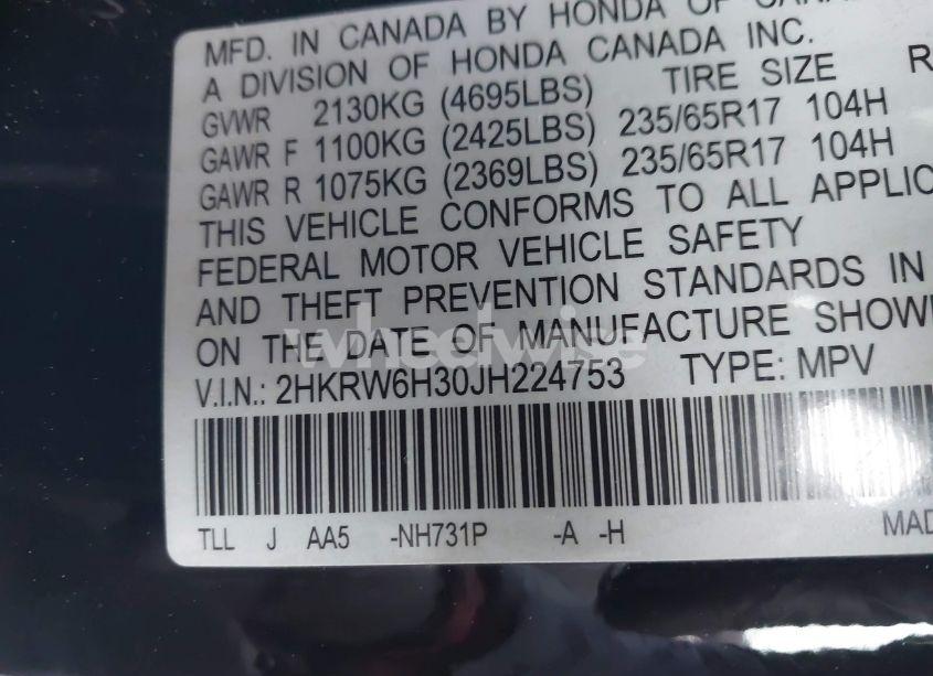 Photo 9 of 2018 Honda Cr-v LX (VIN 2HKRW6H30JH224753)