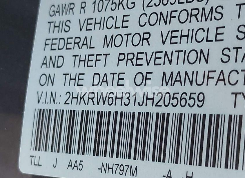 Photo 9 of 2018 Honda Cr-v LX (VIN 2HKRW6H31JH205659)