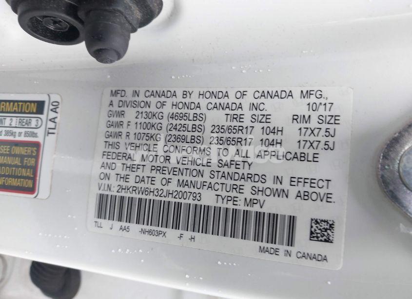 Photo 9 of 2018 Honda Cr-v LX (VIN 2HKRW6H32JH200793)