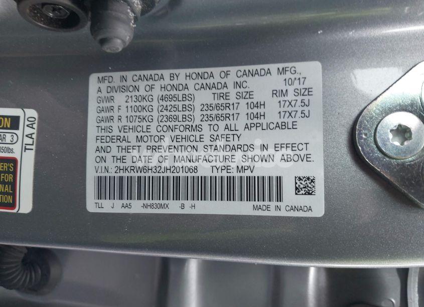 Photo 9 of 2018 Honda Cr-v LX (VIN 2HKRW6H32JH201068)