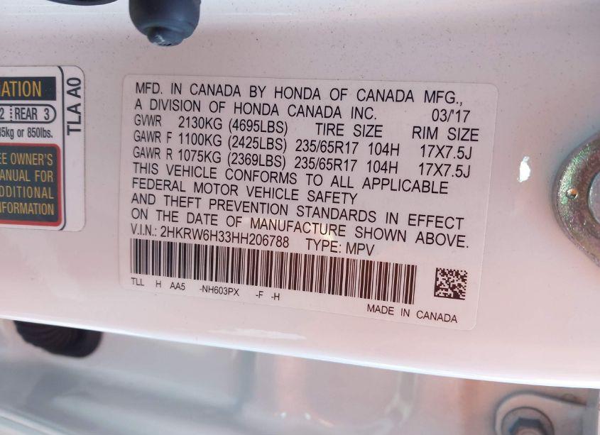 Photo 9 of 2017 Honda Cr-v LX (VIN 2HKRW6H33HH206788)