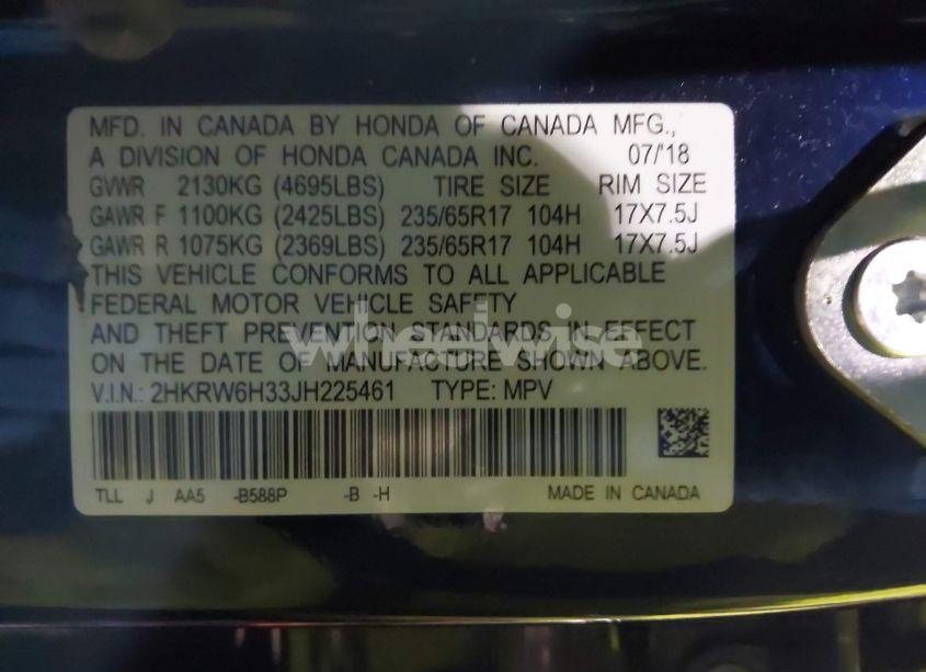 Photo 9 of 2018 Honda Cr-v LX (VIN 2HKRW6H33JH225461)