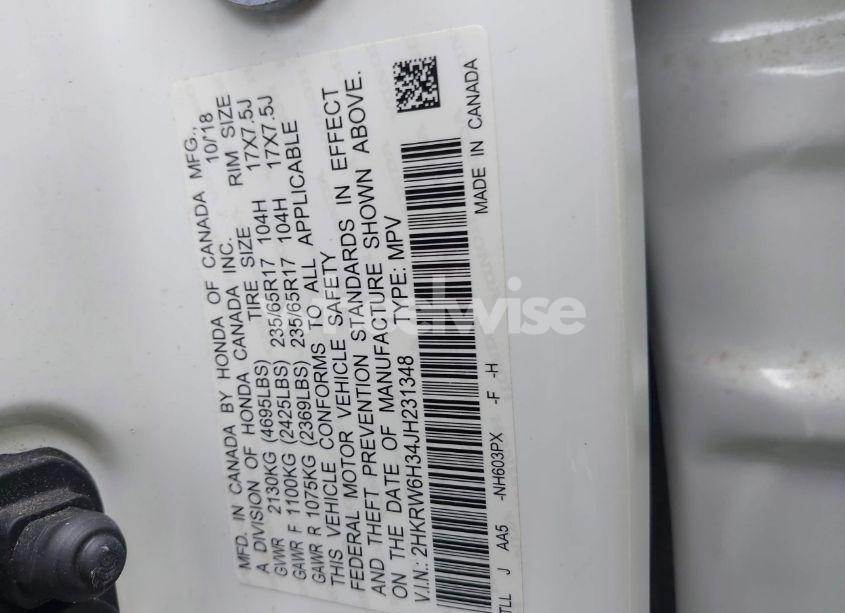 Photo 9 of 2018 Honda Cr-v LX (VIN 2HKRW6H34JH231348)