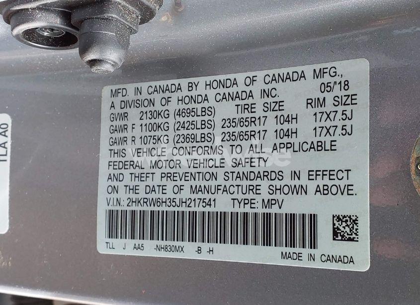 Photo 9 of 2018 Honda Cr-v LX (VIN 2HKRW6H35JH217541)