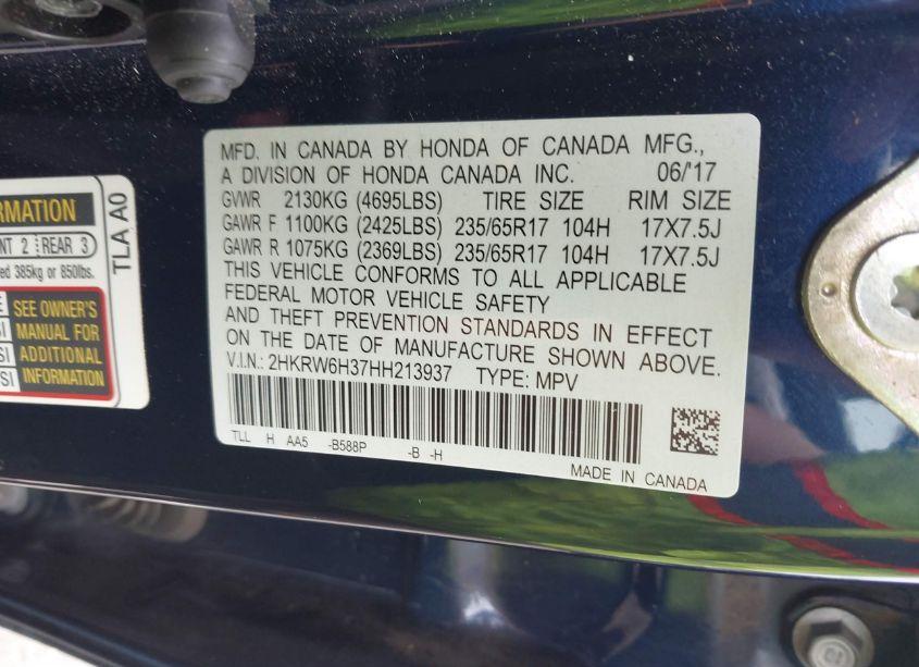 Photo 9 of 2017 Honda Cr-v LX (VIN 2HKRW6H37HH213937)