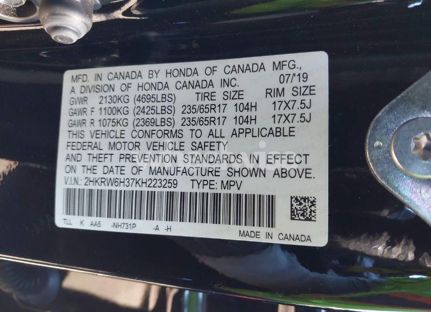 Photo 9 of 2019 Honda Cr-v LX (VIN 2HKRW6H37KH223259)