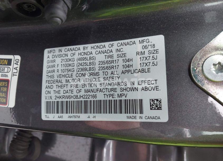 Photo 9 of 2018 Honda Cr-v LX (VIN 2HKRW6H38JH222166)