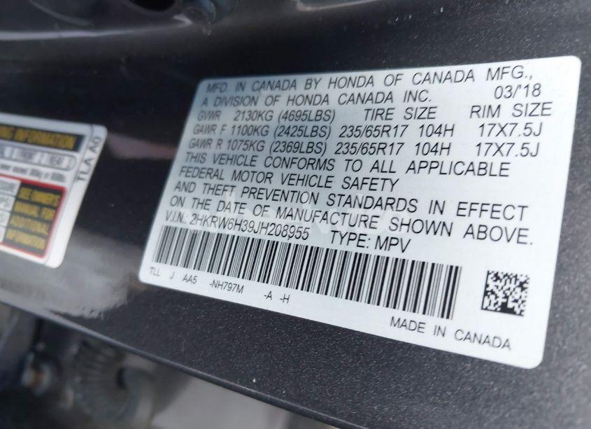 Photo 8 of 2018 Honda Cr-v LX (VIN 2HKRW6H39JH208955)