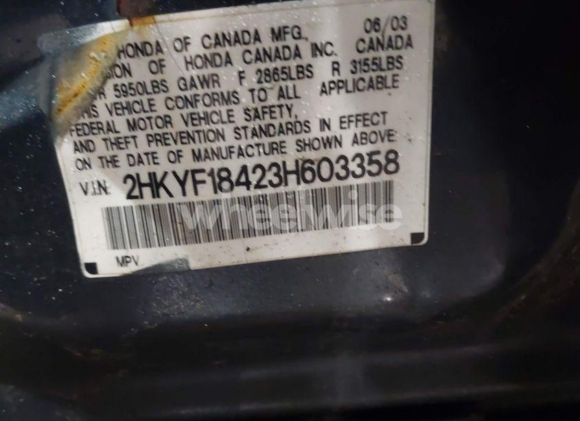 Photo 9 of 2003 Honda Pilot EX (VIN 2HKYF18423H603358)