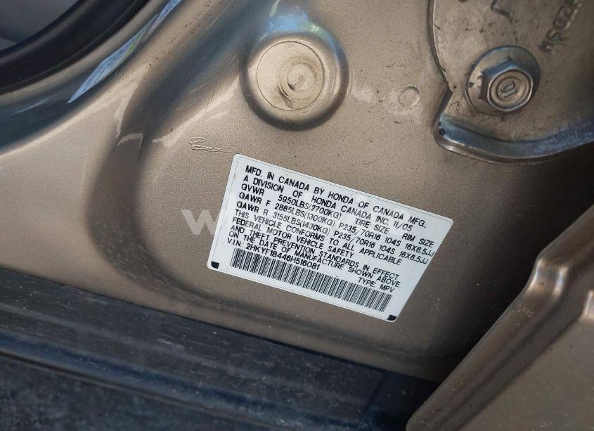 Photo 9 of 2006 Honda Pilot EX (VIN 2HKYF18446H516081)
