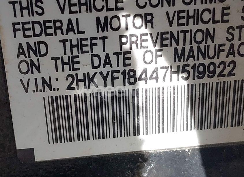 Photo 9 of 2007 Honda Pilot EX (VIN 2HKYF18447H519922)