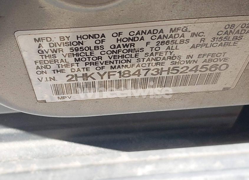 Photo 9 of 2003 Honda Pilot EX (VIN 2HKYF18473H524560)