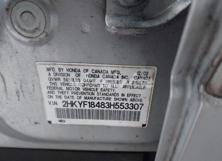 Photo 9 of 2003 Honda Pilot EX (VIN 2HKYF18483H553307)