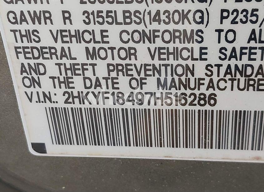 Photo 9 of 2007 Honda Pilot EX (VIN 2HKYF18497H516286)