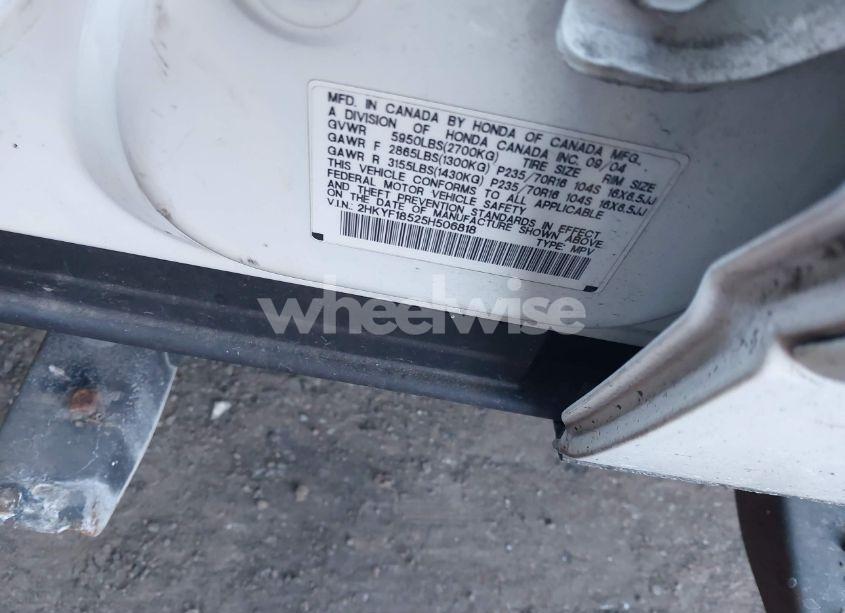 Photo 9 of 2005 Honda Pilot EX-L (VIN 2HKYF18525H506818)