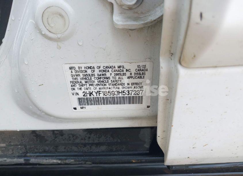 Photo 9 of 2003 Honda Pilot EX-L (VIN 2HKYF18593H537237)