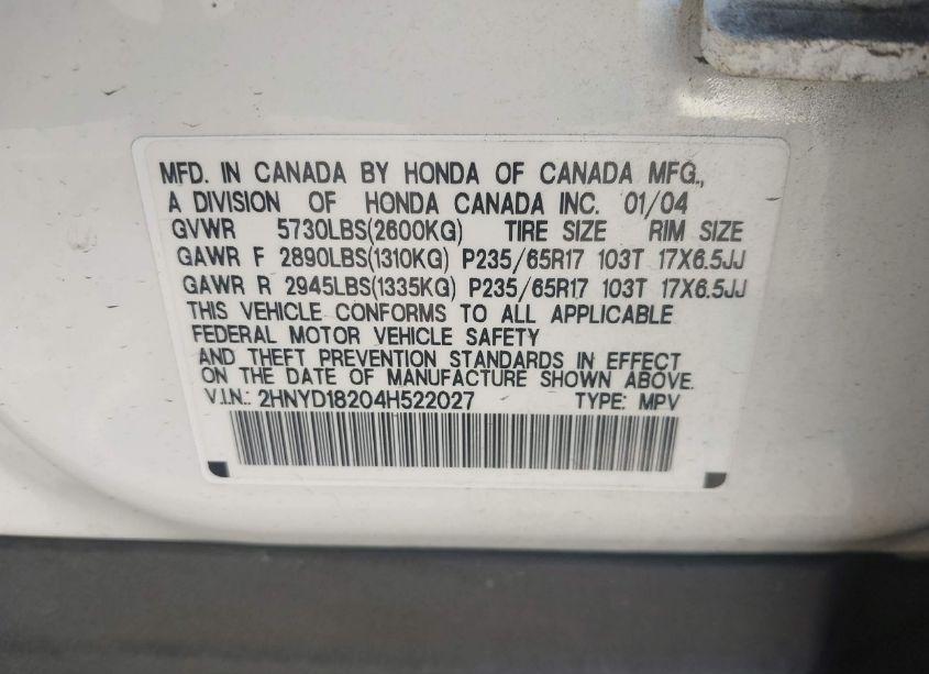 Photo 9 of 2004 Acura Mdx (VIN 2HNYD18204H522027)
