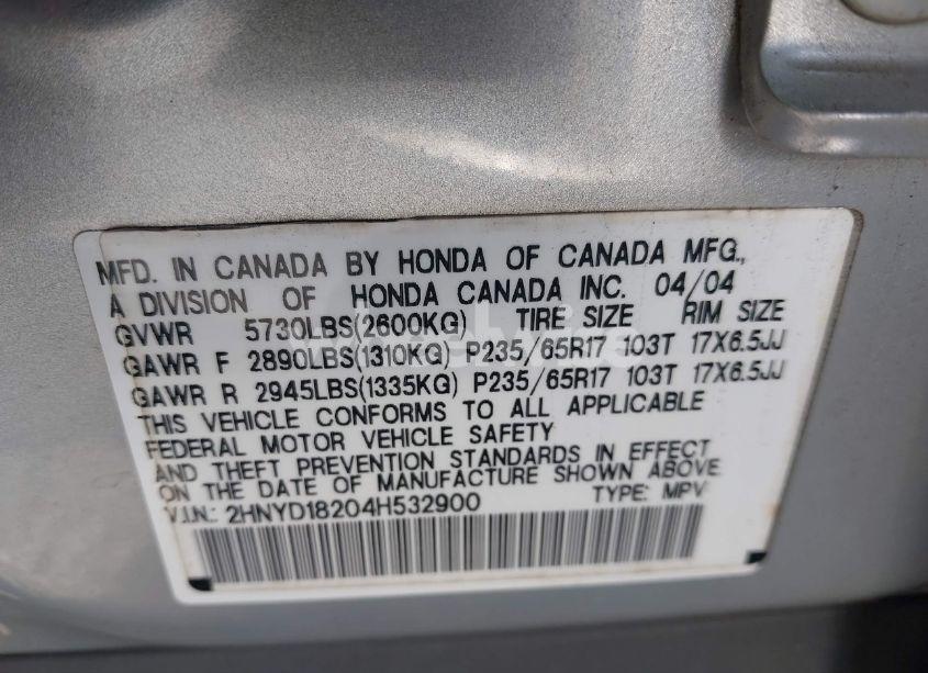 Photo 9 of 2004 Acura Mdx (VIN 2HNYD18204H532900)