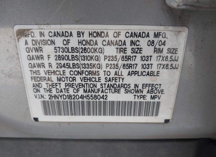 Photo 9 of 2004 Acura Mdx (VIN 2HNYD18204H558042)