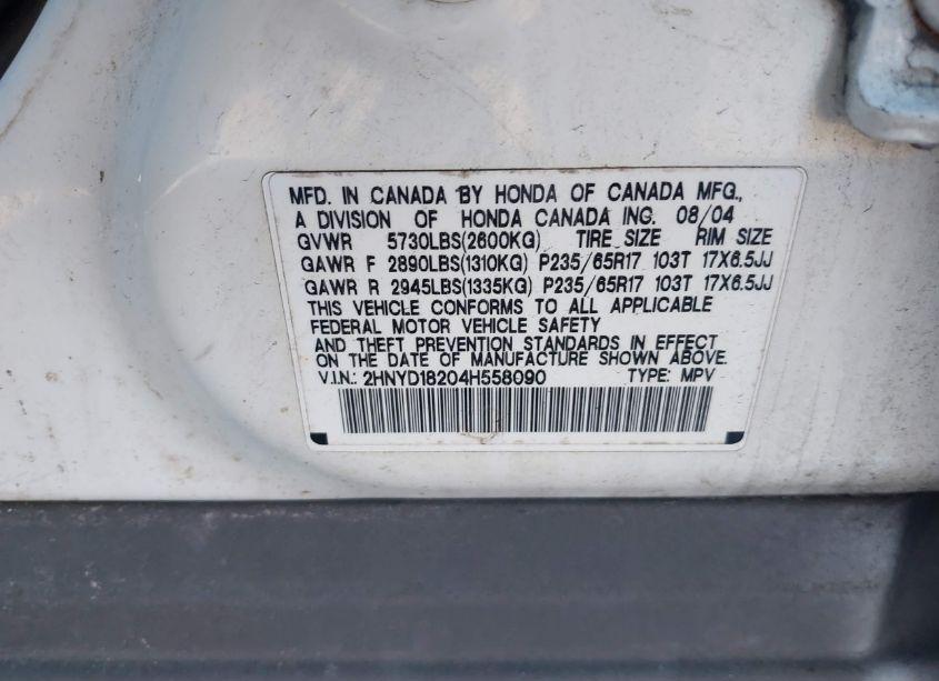 Photo 9 of 2004 Acura Mdx (VIN 2HNYD18204H558090)