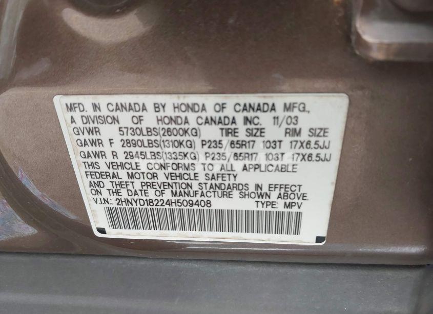Photo 9 of 2004 Acura Mdx (VIN 2HNYD18224H509408)