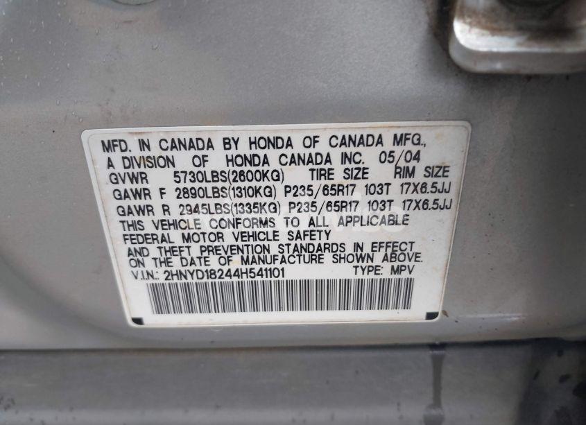 Photo 9 of 2004 Acura Mdx (VIN 2HNYD18244H541101)
