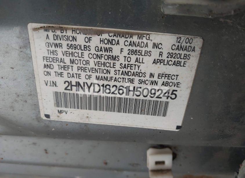 Photo 9 of 2001 Acura Mdx N/A (VIN 2HNYD18261H509245)